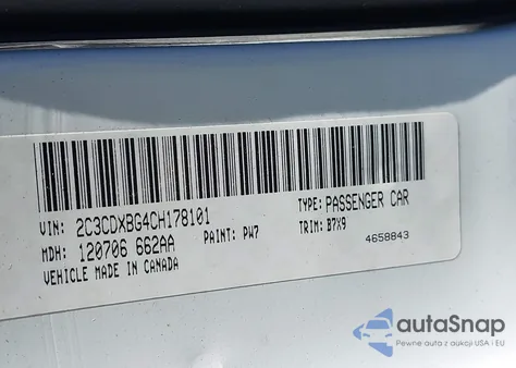 2012 Dodge Charger Se из США, поврежденный, VIN 2C3CDXBG4CH178101